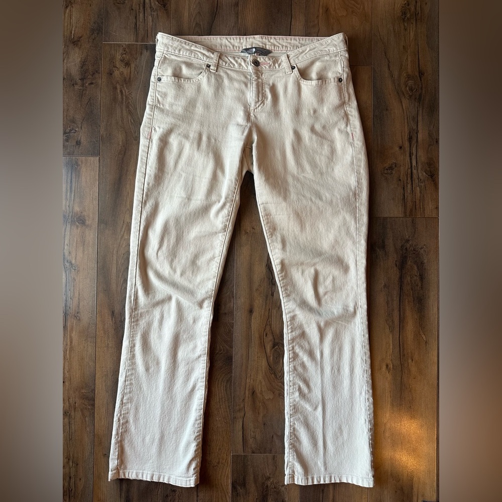 The North Face Cream Denim Jeans Womens Casual Straight Leg Pants